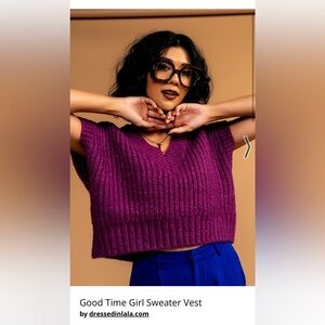 DIL chunky purple sweater vest oversized size S/M